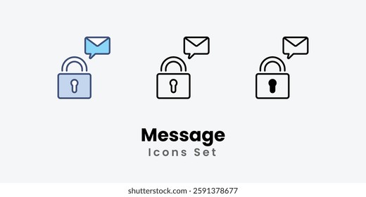 Message icons set vector stock illustration