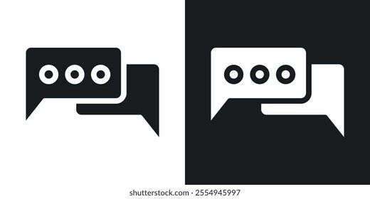 Message icons in solid black and white colors