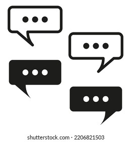 Message icons. Speak icon. Dialog, chat speech bubble. Cloud icon. Chat message icon. Vector illustration. Stock image.