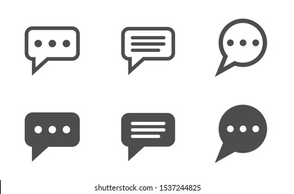 Message icons template. Simple Speech bubble icons