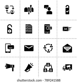 Message icons. vector collection filled message icons. includes symbols such as communication, mail, need cleaning, paper. use for web, mobile and ui design.