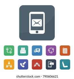 Message icons. vector collection filled message icons such as communication, chair, paper, mail, incoming call, connection, banner