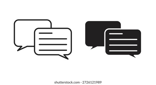 Símbolo de Vector de iconos de mensajes con trazo editable y versiones planas