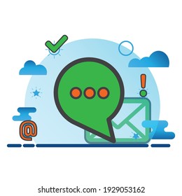 message illustration. Flat vector icon. can use for, icon design element,ui, web, mobile app.