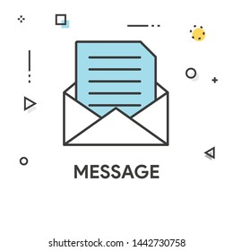 MESSAGE AND ILLUSTRATION ICON CONCEPT
