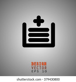 Message inbox, file document, download file icon, file tray, new design icon for logo, apps, web site, mobile application, button, banner,  vector illustration EPS 10
