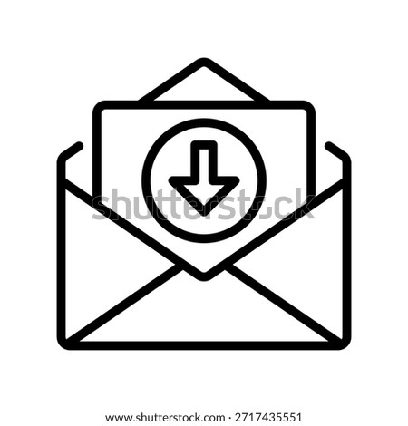 Message Inbox Line Icon, Outline Symbol for Email Receipt, Notification Center, Letter Storage, Communication Hub, and Digital Mail. Vector Sign Icon.
