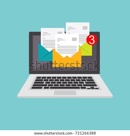 Message inbox notification. Email alert. Email marketing. Email icon or symbol