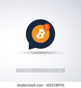 Diseño de iconos de indicador de mensaje - Oportunidades de negocio, nueva información - Concepto de bitcoin