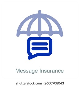 Message Insurance and safety icon concept