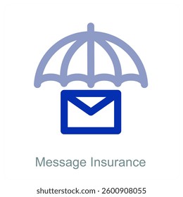 Message Insurance and safety icon concept