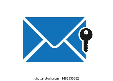 Message key vector icon,message lock vector