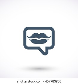 Message with a kiss vector icon. Graphic symbol for web design, logo. Isolated sign on a white background.