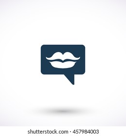 Message with a kiss vector icon. Graphic symbol for web design, logo. Isolated sign on a white background.