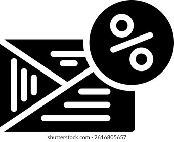 Message Label Glyph Vector Icon Design