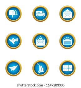 Message labor icons set. Flat set of 9 message labor vector icons for web isolated on white background