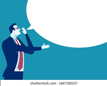 The message. Leader speaks his message. Business vector illustration with copy space