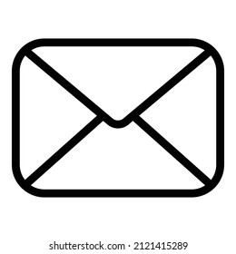 Icono plano de la carta de mensaje aislado en fondo blanco
