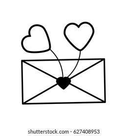 message letter heart lovely outline