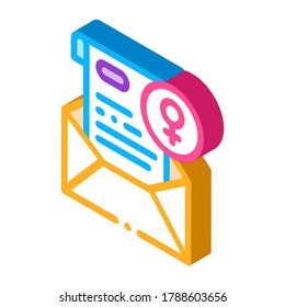 Message Letter Icon Vector. Isometric Message Letter sign. color isolated symbol illustration
