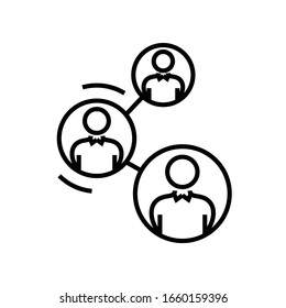 Message line icon, concept sign, outline vector illustration, linear symbol.