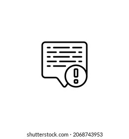 Message Line Icon, Vector Template
