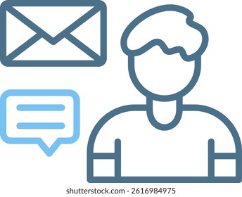 Message Line Two Colour Icon