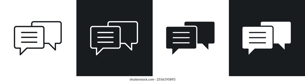 Message linear icon set for app, and web design.