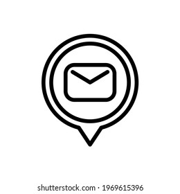 Message location pin icon with line style. Placeholder vector icon