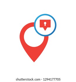 message location security vector icon