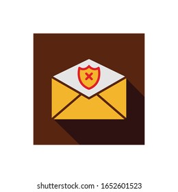 Message lock flat icon vector 