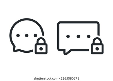 Message lock icon. Safety security chat. Illustration vector