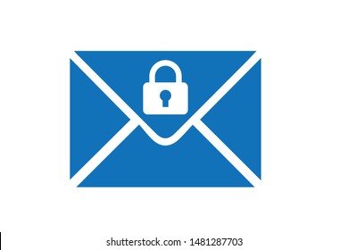 Message lock icon vector on white background 