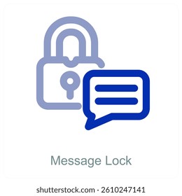Message Lock and safety icon concept
