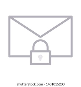 message lock vector color line icon