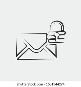 message locked icon vector for web and graphic design