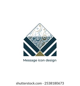 logotipo da mensagem, buble vetor. chat Logo Vetor design Template. Vetor com Caligrafia Árabe 