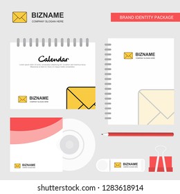 Message Logo, Calendar Template, CD Cover, Diary and USB Brand Stationary Package Design Vector Template