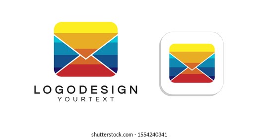 message logo design. icon app smartphone color full