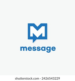 Message logo design template. Vector illustration.