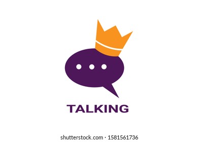 message logo in the form of a chat with a crown