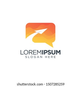 message logo icon modern. chat logo design. social logo.