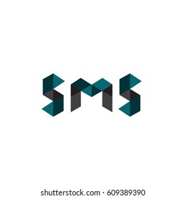 Message. Logo of letters "s", "m" on a white background. Signs from geometric figures. Vector illustration