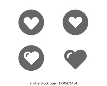 Message, love chat. Heart symbol, like vector icon set