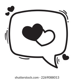 message love doodle icon isolated