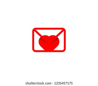 Message love heart logo 