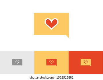 Message love icon - Valentine chatting love sign