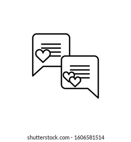 message, message love line icon. Elements of valentines day illustration icons. Signs, symbols can be used for web, logo, mobile app, UI, UX