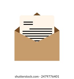 Message mail brown envelope letter icon. email icon, UI line icon.