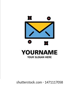 Message, Mail, Email Business Logo Template. Flat Color. Vector Icon Template background